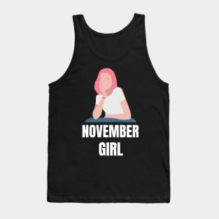 November Birthday Women Girl Pink Tank Top